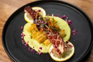 octopus Grilled Octopus with Avocado Lime Mousse